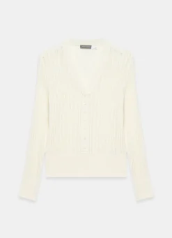 Cream Open Knit Top