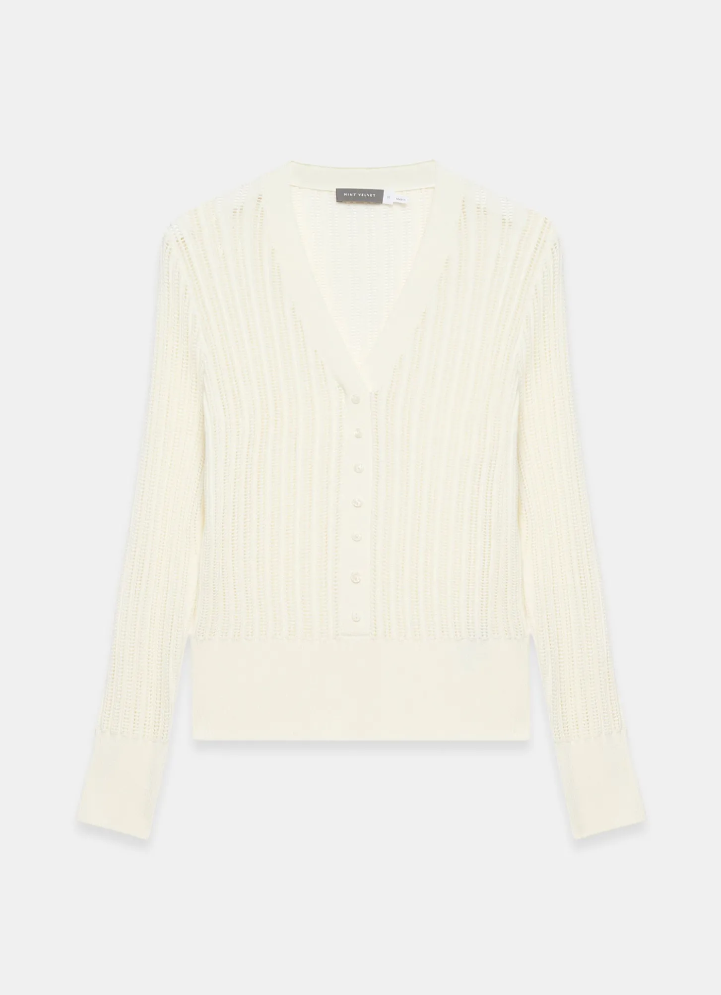 Cream Open Knit Top