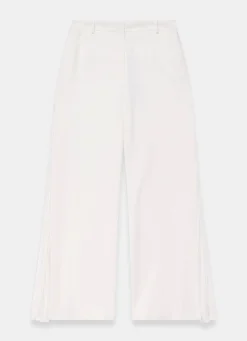 Cream Pleat Detail Trousers
