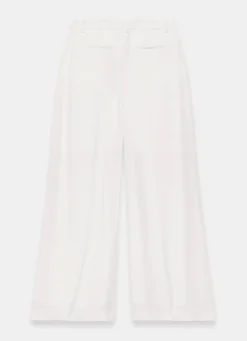 Cream Pleat Detail Trousers