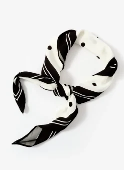 Cream Polka Dot Print Scarf
