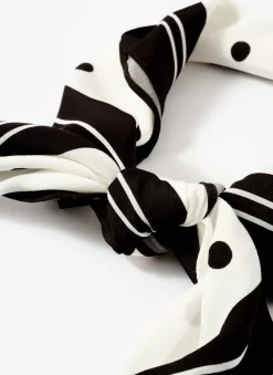 Cream Polka Dot Print Scarf