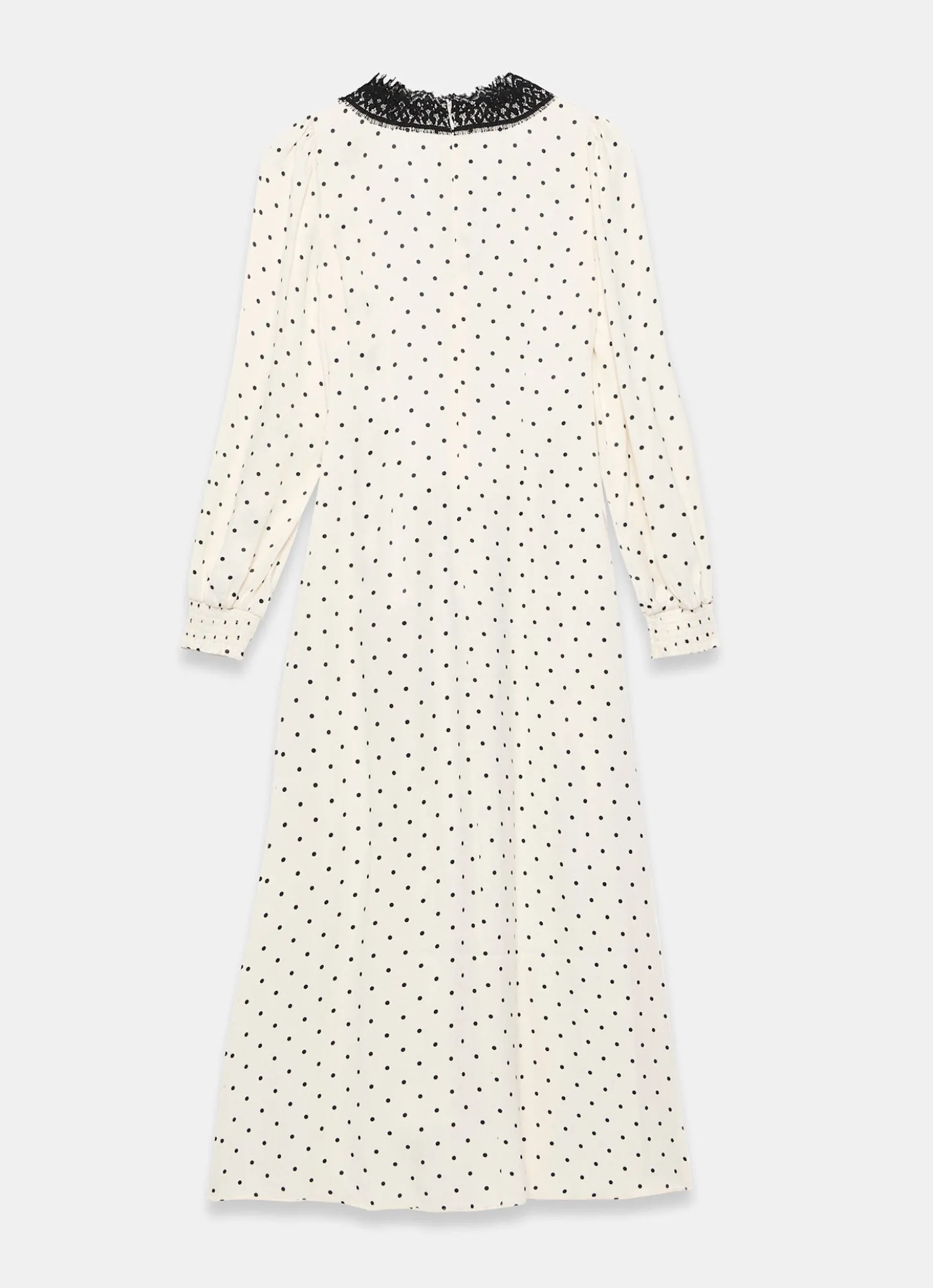 Cream Polka Dot Tie Maxi Dress