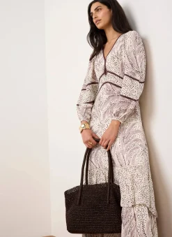 Cream Printed Boho Maxi Dress