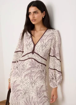 Cream Printed Boho Maxi Dress