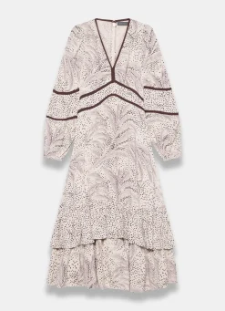 Cream Printed Boho Maxi Dress