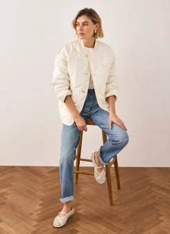 Cream Quilted Coat