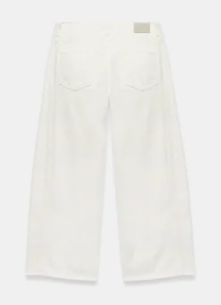Cream Relaxed Wide Leg Jeans