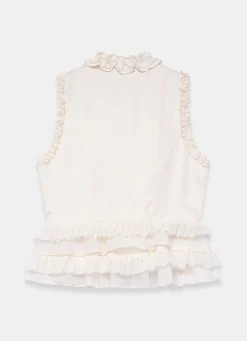 Cream Ruffle Detail Top