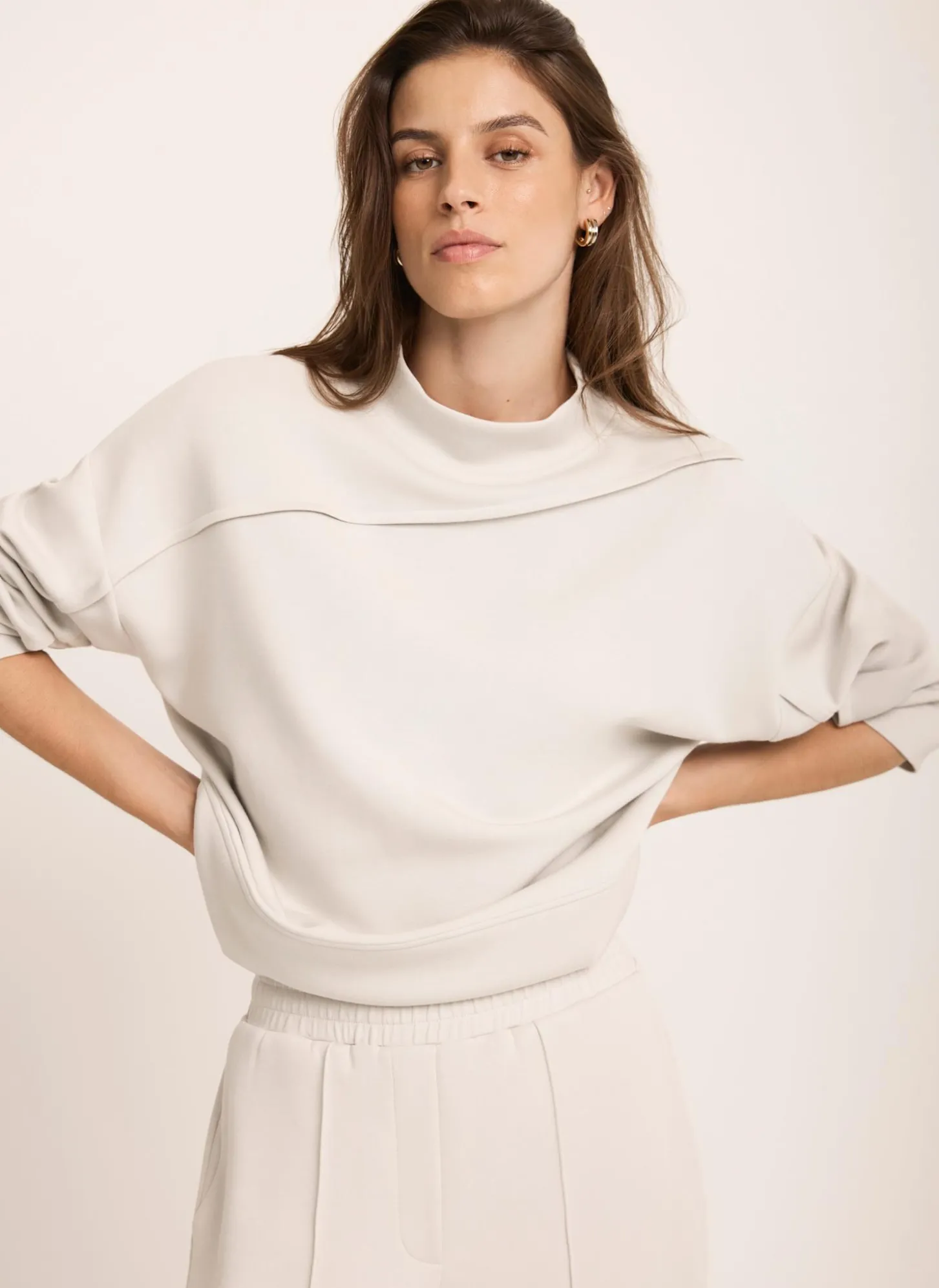 Cream Seam Detail Sweatshirt