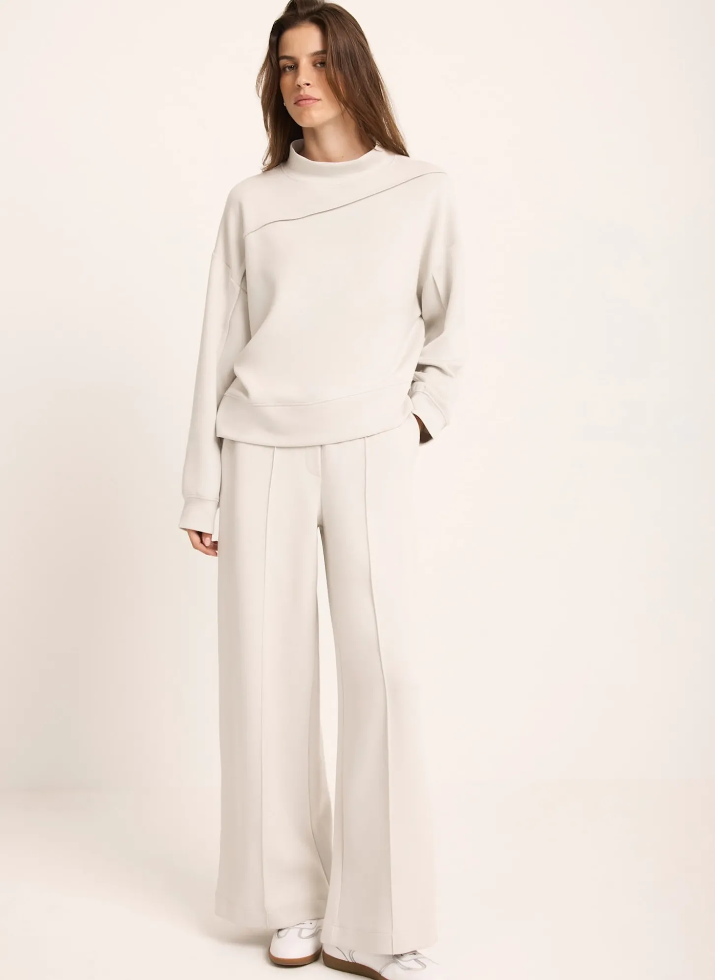 Cream Seam Detail Sweatshirt