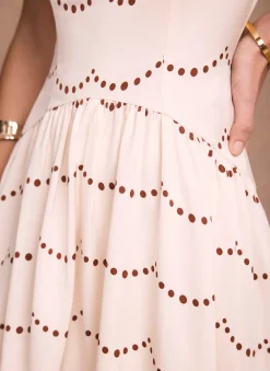 Cream Spot Print Maxi Dress