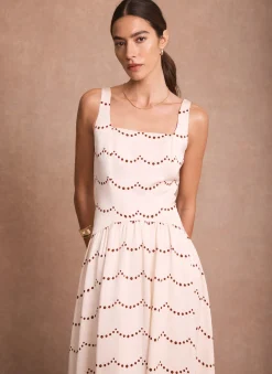 Cream Spot Print Maxi Dress