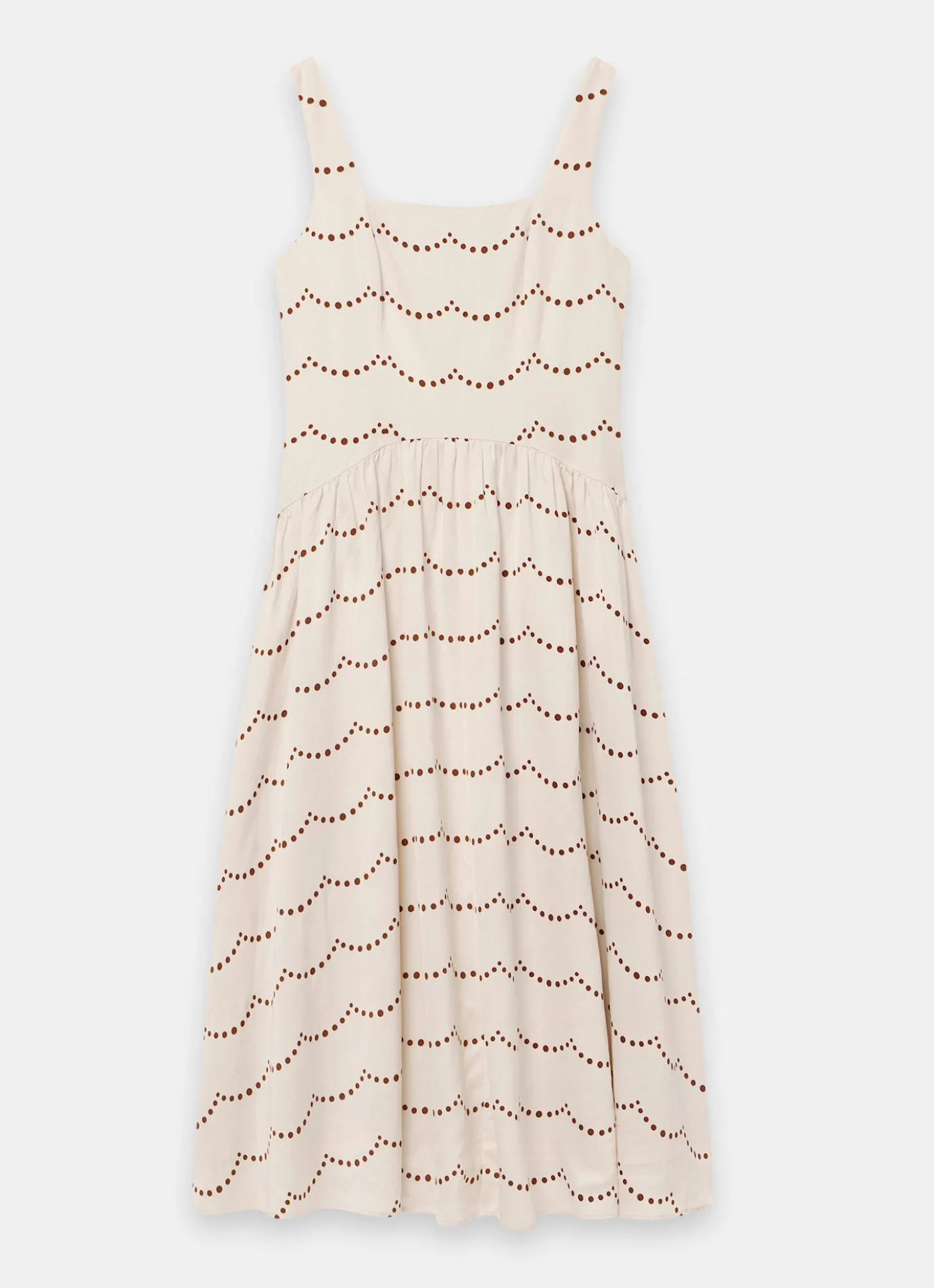 Cream Spot Print Maxi Dress
