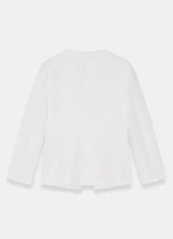 Cream Statement Button Sculpted Jacket
