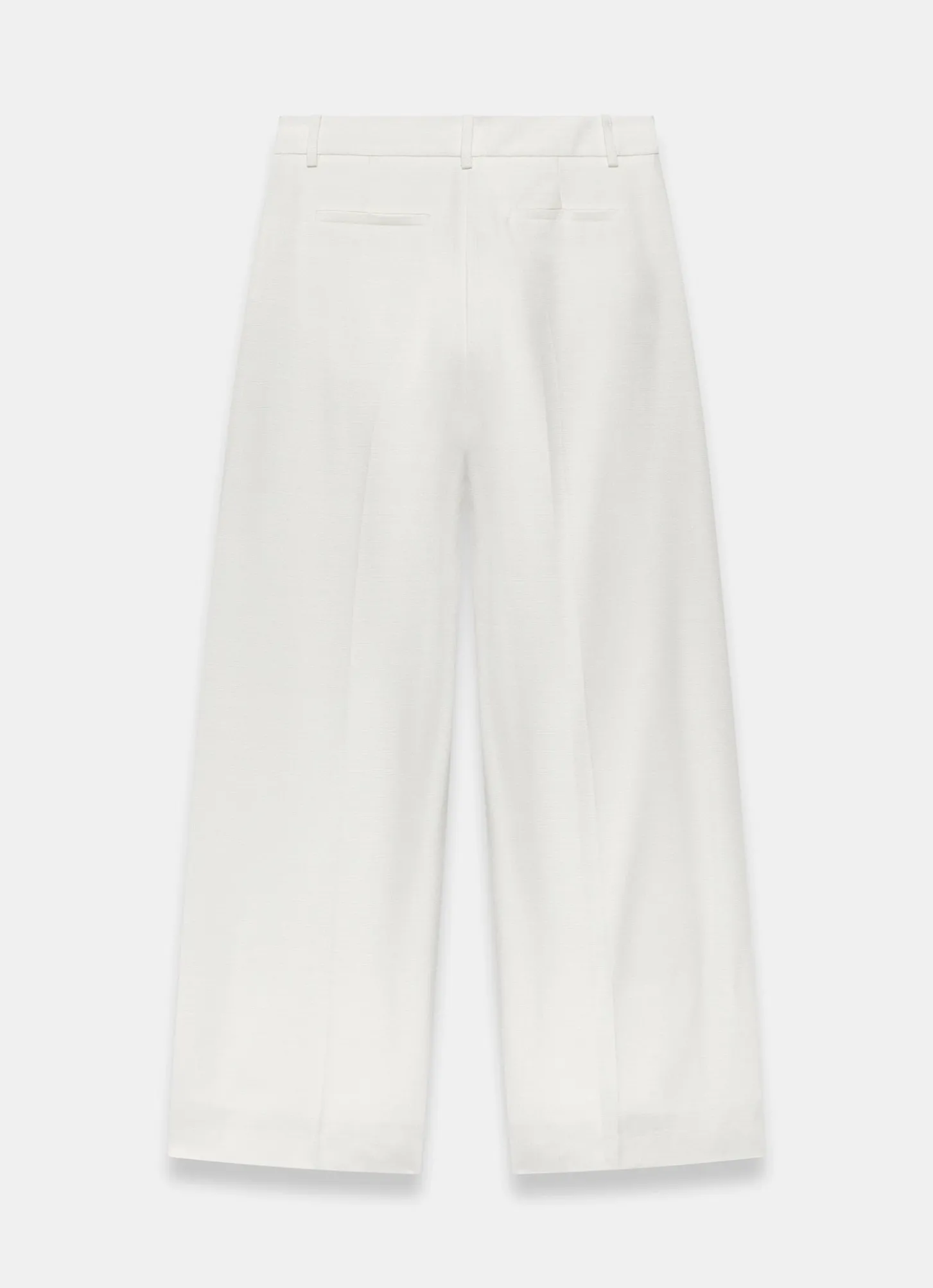 Cream Tailored Wide Leg Trousers