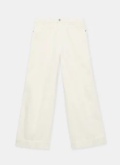 Cream Wide Leg Jeans