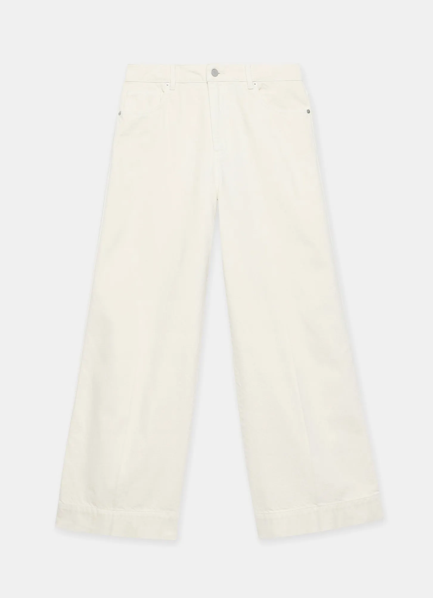 Cream Wide Leg Jeans
