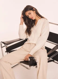 Cream Wool Blend Knit Jumper