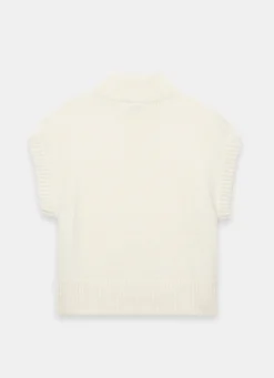 Cream Wool Blend Knit Top