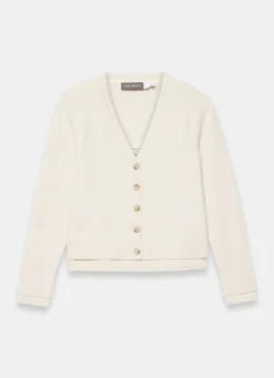 Cream Wool Blend Layered Cardigan