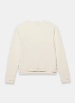 Cream Wool Blend Layered Cardigan