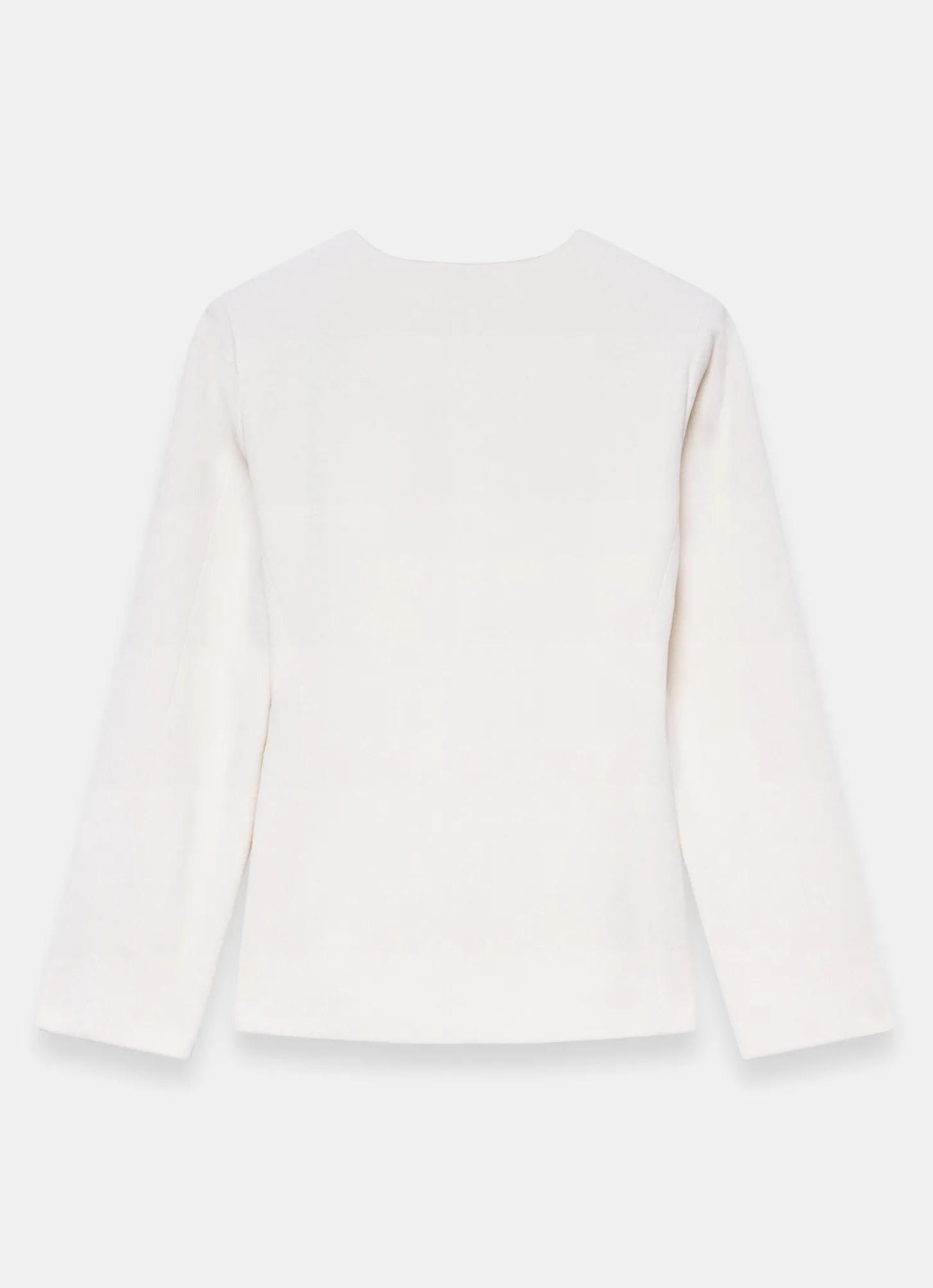 Cream Wool Blend Sculpted Jacket