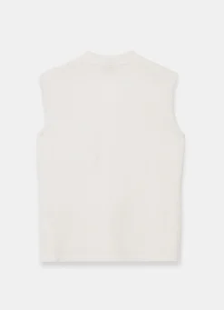Cream Wool Blend Sleeveless Knit Top