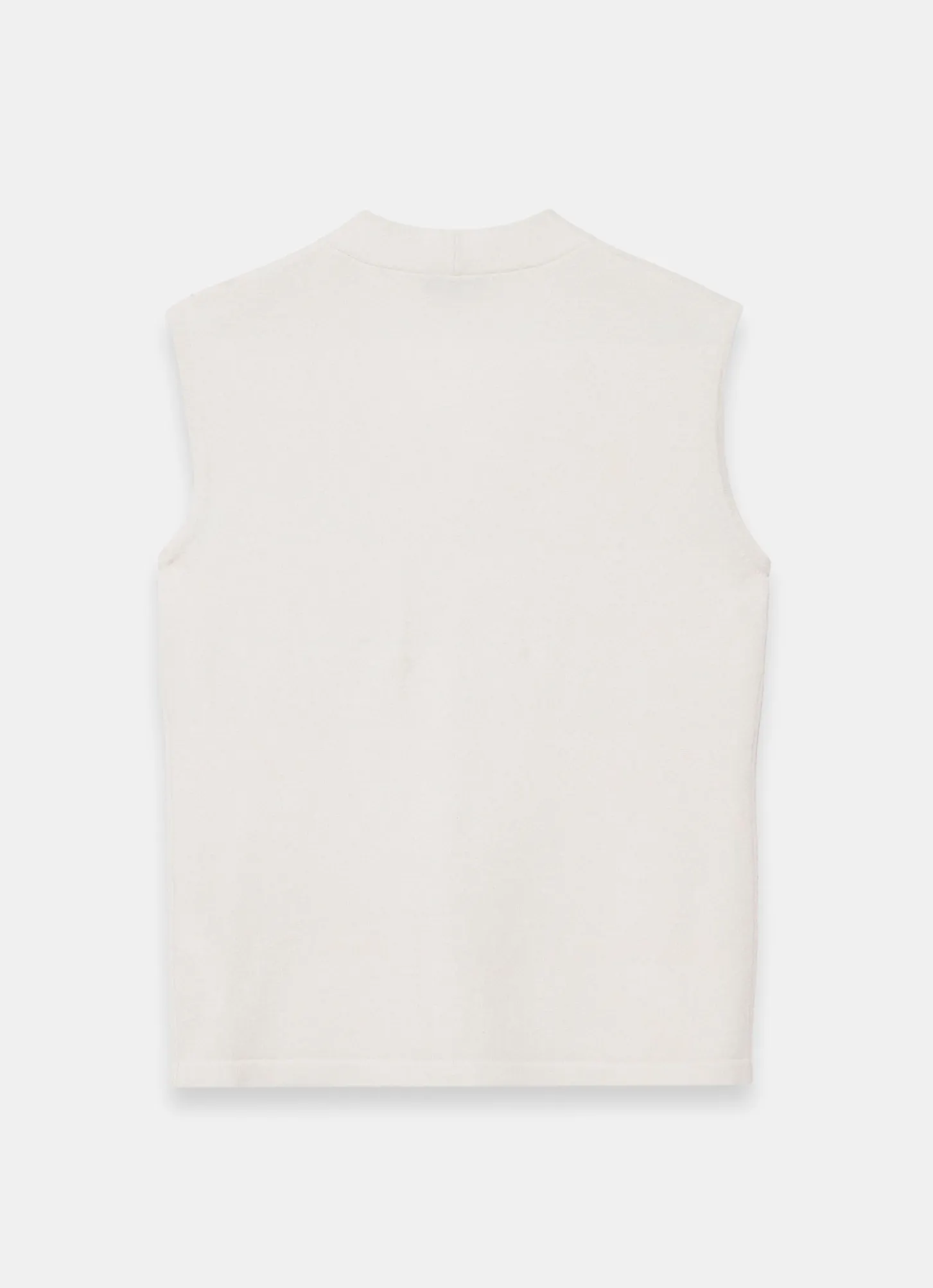 Cream Wool Blend Sleeveless Knit Top