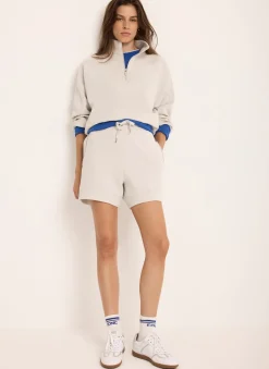 Cream Zip Detail Sweatshirt
