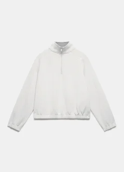 Cream Zip Detail Sweatshirt
