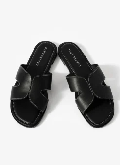 Darcy Black Leather Sandals