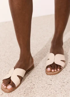 Darcy Cream Leather Sandals