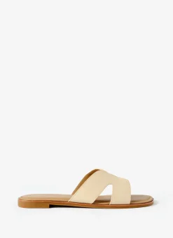 Darcy Cream Leather Sandals