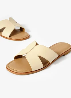 Darcy Cream Leather Sandals