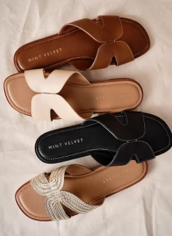 Darcy Gold Metallic Detail Sandals