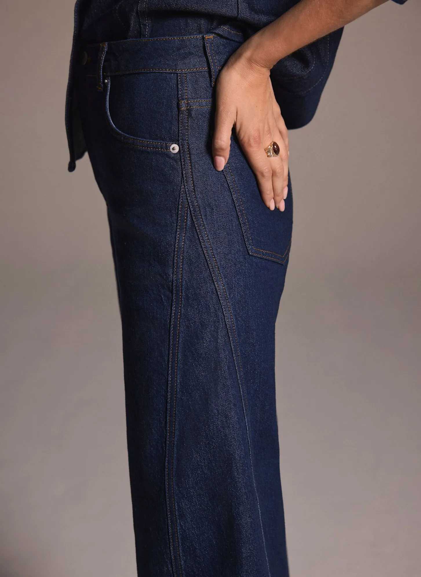 Dark Indigo Barrel Leg Jeans