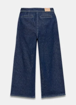 Dark Indigo Button Front Tailored Jean