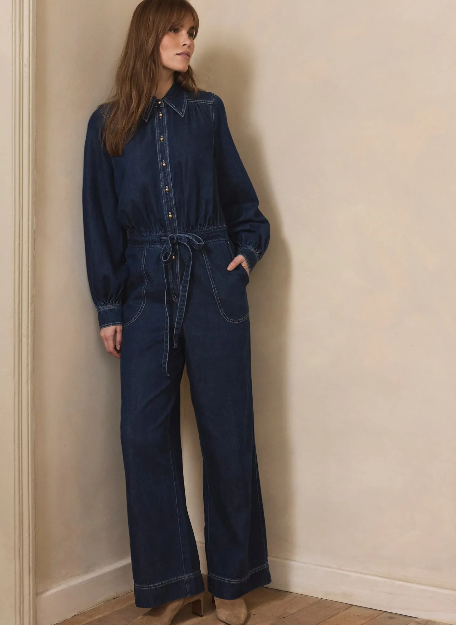 Dark Indigo Denim Jumpsuit