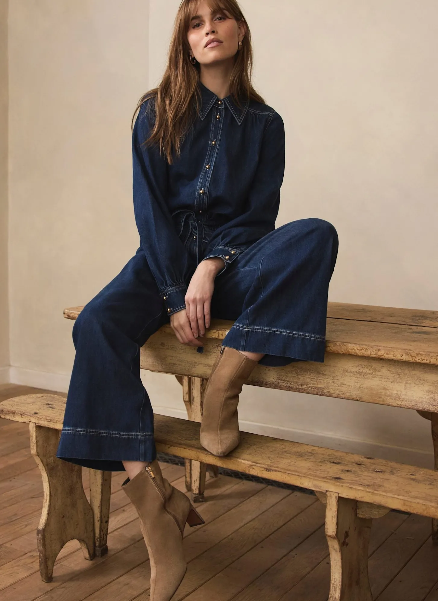 Dark Indigo Denim Jumpsuit
