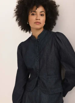 Dark Indigo Denim Long Sleeve Jacket