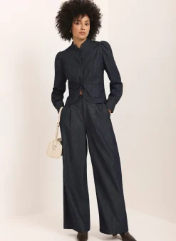 Dark Indigo Denim Long Sleeve Jacket