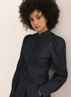Dark Indigo Denim Long Sleeve Jacket