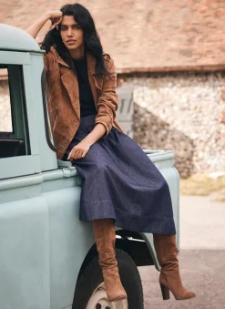 Dark Indigo Denim Maxi Skirt