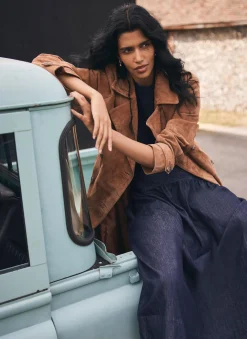 Dark Indigo Denim Maxi Skirt