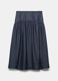 Dark Indigo Denim Maxi Skirt