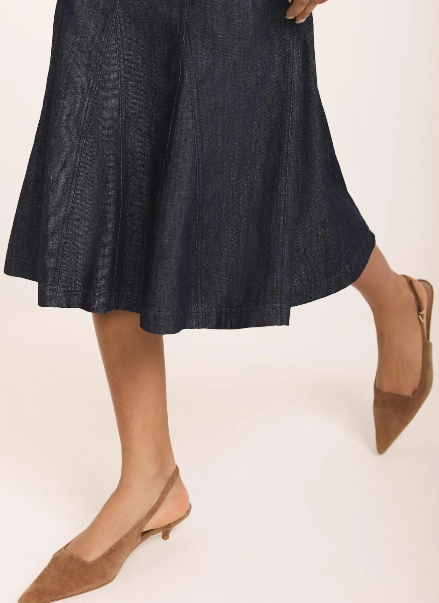 Dark Indigo Denim Midi Dress