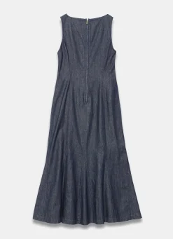 Dark Indigo Denim Midi Dress