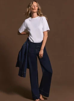 Dark Indigo Tailored Wide Jeans