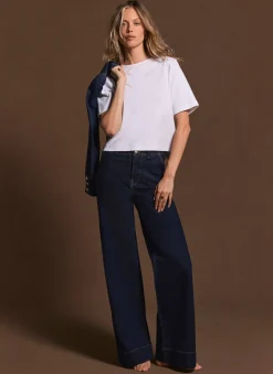 Dark Indigo Tailored Wide Jeans